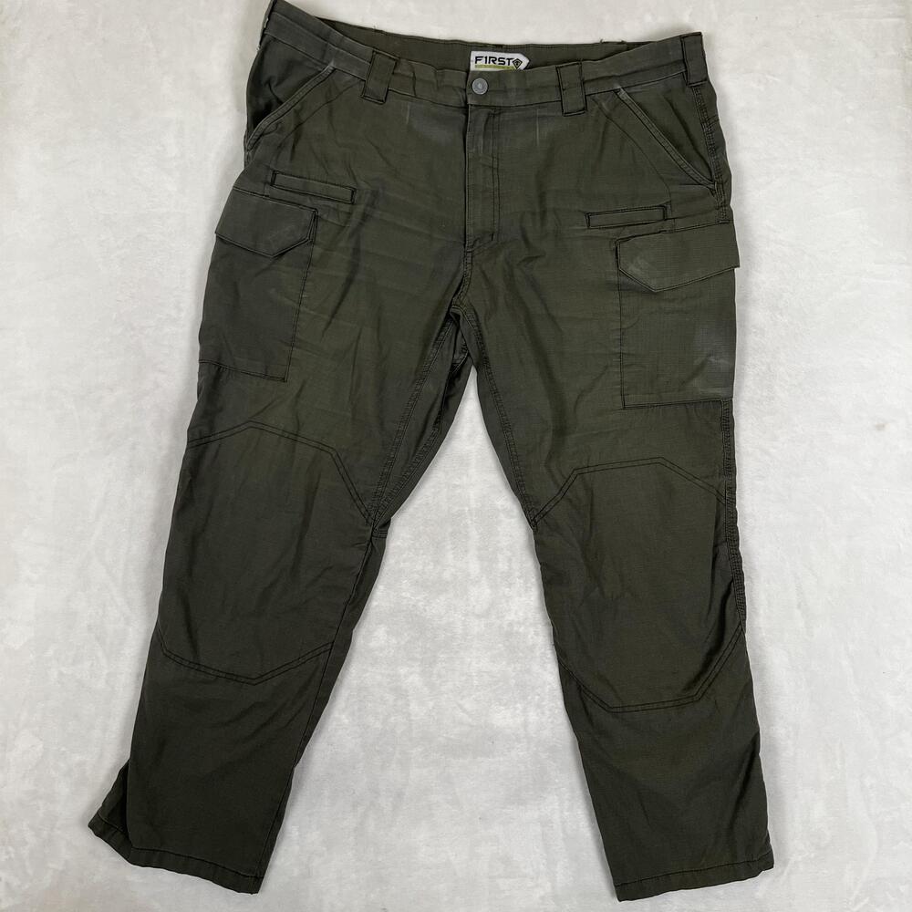 First Tactical Cargo Pants Mens 42x30 Green Relaxed Fit Ripstop Utility Workwear